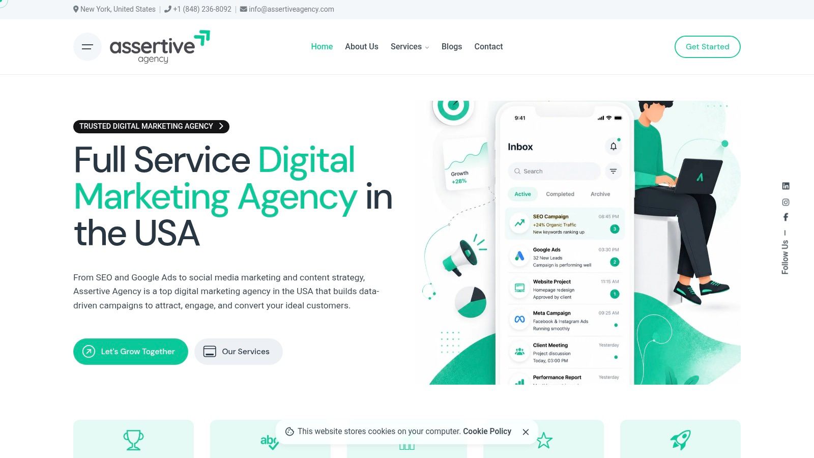 Screenshot from https://assertiveagency.com